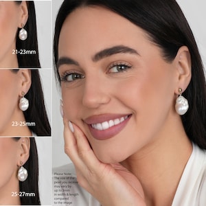 Irregular Freshwater Pearl Earrings • Baroque Pearl Statement Earrings • Genuine Pearl Dangle Earrings • Chunky Pearl Dangle Earrings