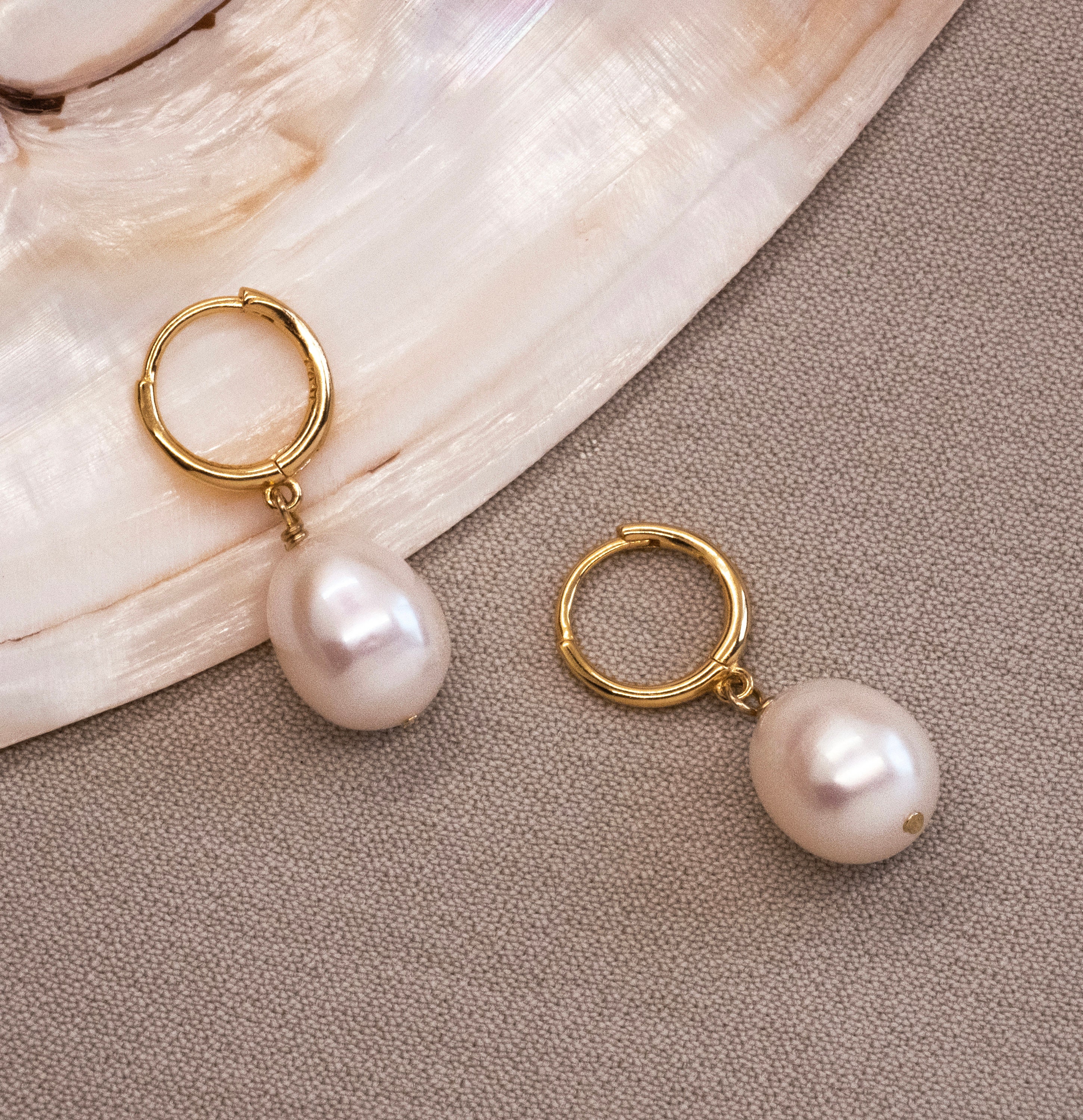 Freshwater Baroque Pearl And 14k Gold Filled Hoops