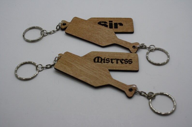 Personalized Paddle Wooden Key Chain Key Fob, BDSM, Mistress, Sir ...