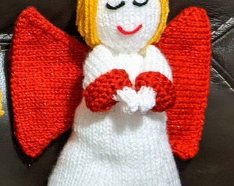 Hand knitted Angel tree Topper or Christmas decoration