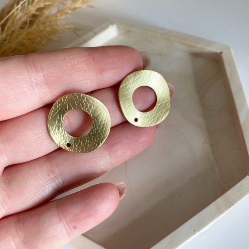 Circle Textured Earring Connectors Earring Studs Jewellery Etsy