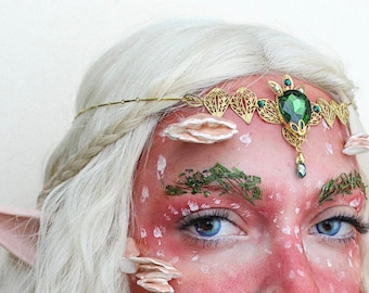 Princess Zelda inspired tiara, Saria tiara, emerald tiara, kokiri emerald tiara, Hyrule circlet, Zelda crown, Zelda circlet