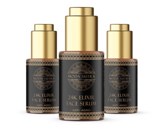24K Gold Elixir Face Serum - Anti-Aging, Hydrating, and Acne Control for Glowing Skin