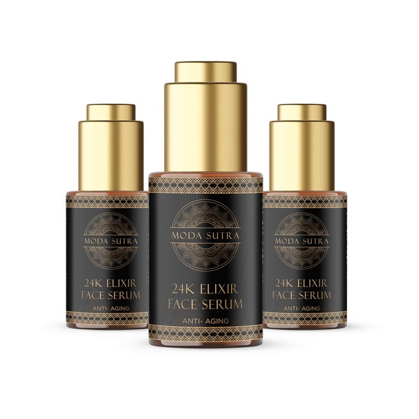 24K Gold Elixir Face Serum - Anti-Aging, Hydrating, and Acne Control for Glowing Skin