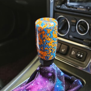 Blue Orange Sprinkle Shift Knob - M8 M10 M12 Handmade Custom Gear Stick