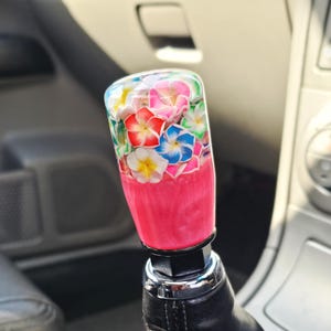 Pookknop roze bloem – handgemaakte JDM-autoversnelling M8, M10, M12
