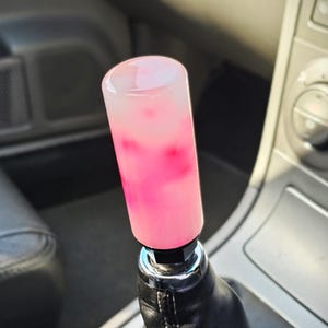 Roze witte pookknop – handgemaakte aangepaste versnellingspook M8, M10 M12