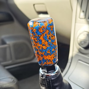 Blå-orange ströväxelspaksknopp - M8 M10 M12 Handgjord specialanpassad växelspak