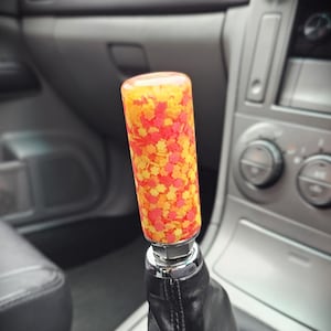 Red Yellow Flower Shift Knob - M8 M10 M12 Handmade Custom Gear Stick