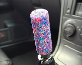 Blue Pink Sprinkle Shift Knob - Gear Aftermarket M8 M10 M12 MX5 Miata JDM Toyota Honda Mazda Nissan Subaru Ford Custom Resin Car Manual Auto