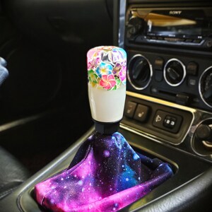 White Flower Shift Knob - M8 M10 M12 Handmade Custom Gear Stick