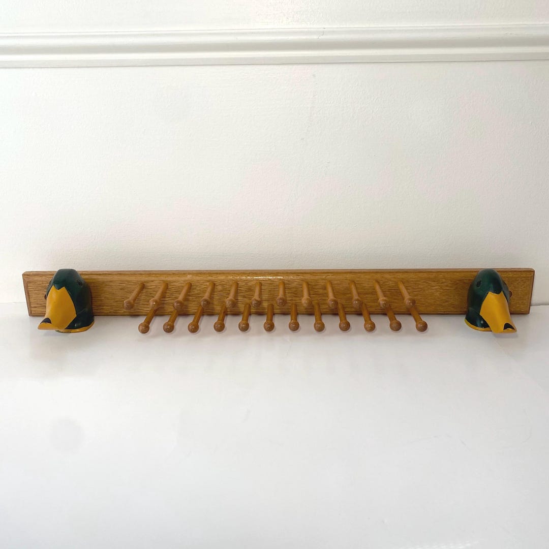 Vintage Wooden Mallard Duck Tie Belt Peg Rack - Etsy