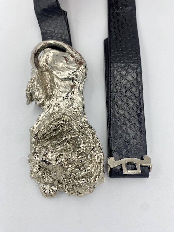 Vintage Signed Mimi Di N Silver-tone Large Lion Belt Buckle  display picture 2