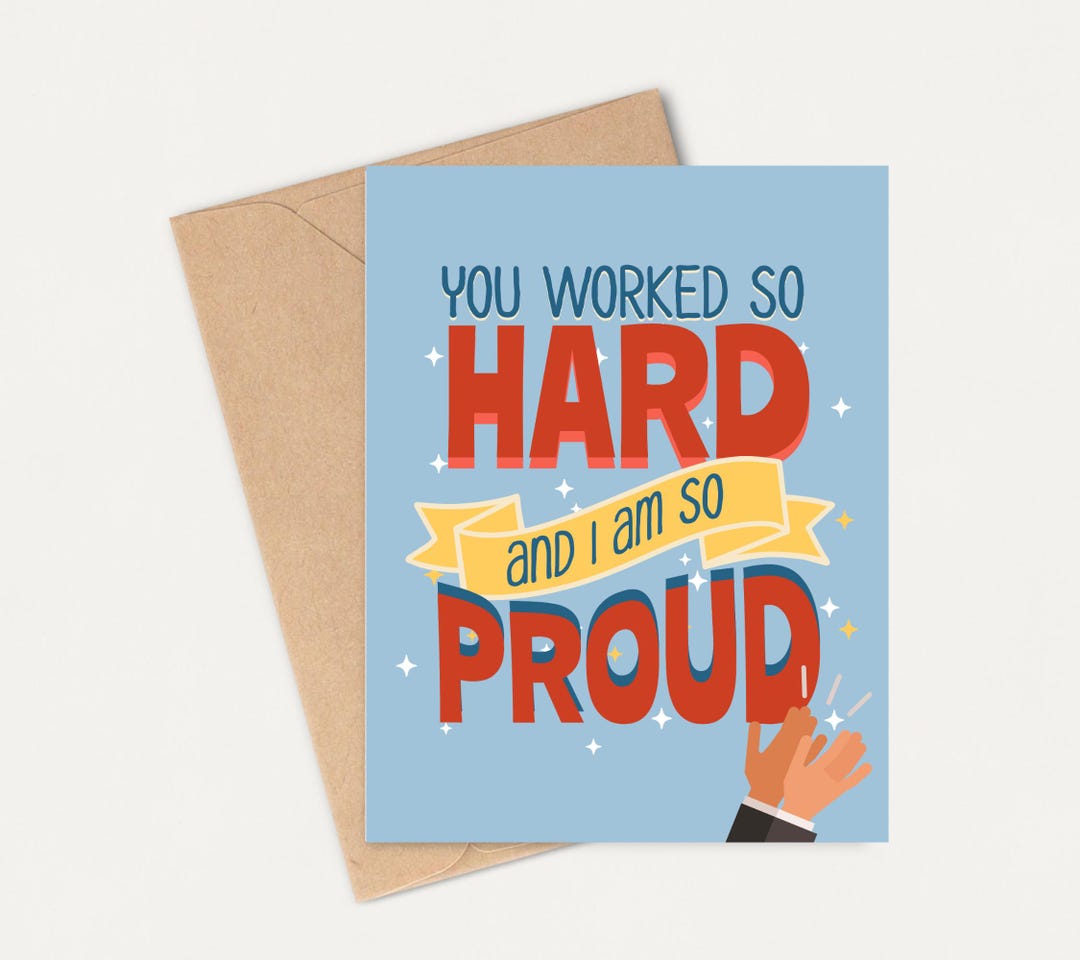 So Proud of You Card: Congratulations Card for Accomplishments - Etsy