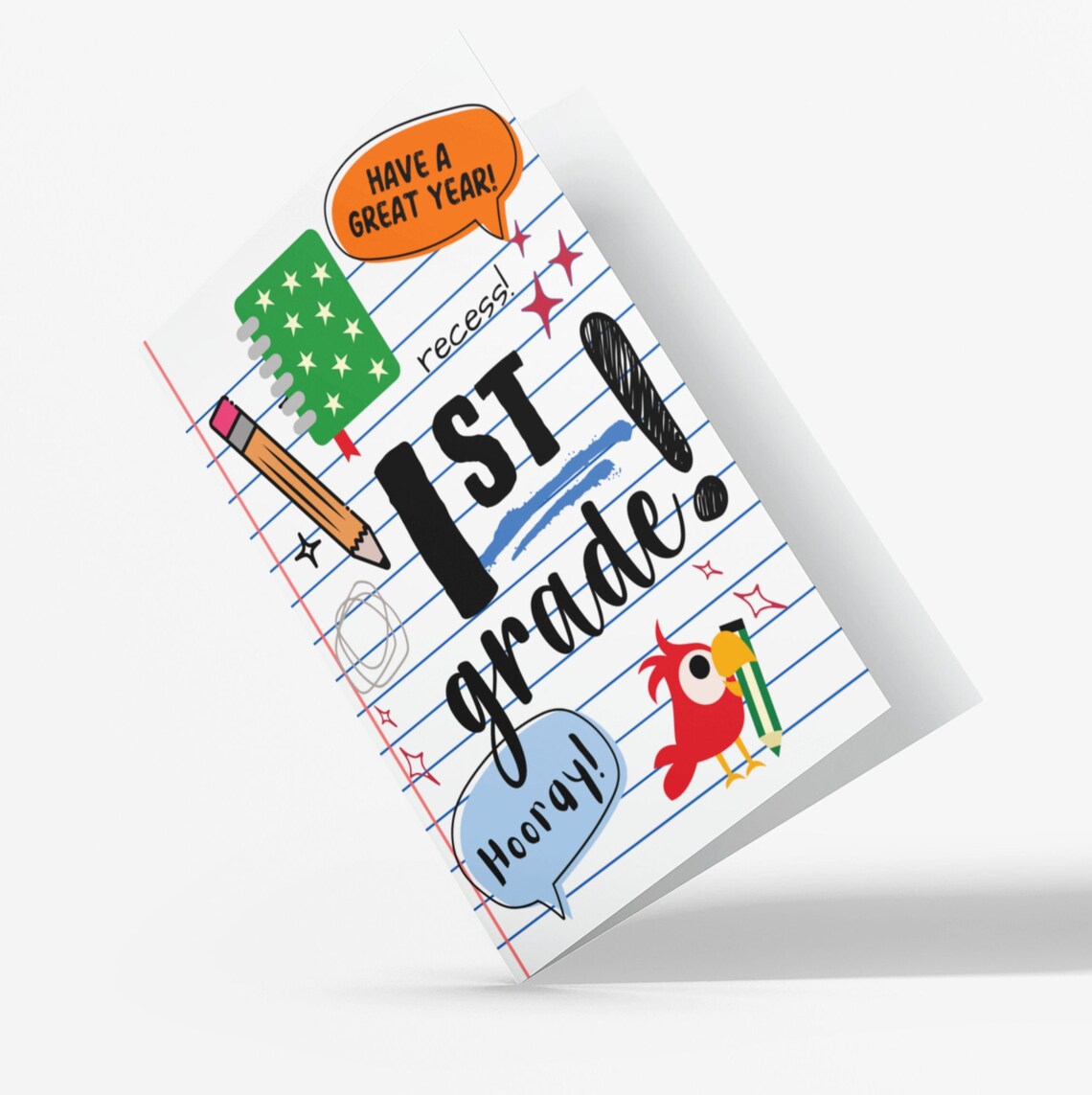 1st Grade Back-to-school Greeting Card Celebrate the Start of the ...