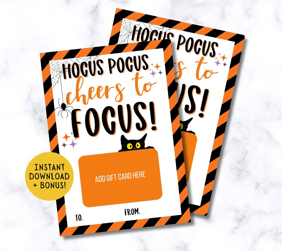 Customizable Instant Download Hocus Pocus Halloween Coffee Gift Card ...