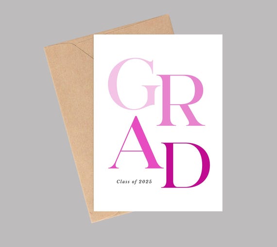 grad cards 2025 Purple Graduation Card 2025: Modern Minimalist Grad Card for Her