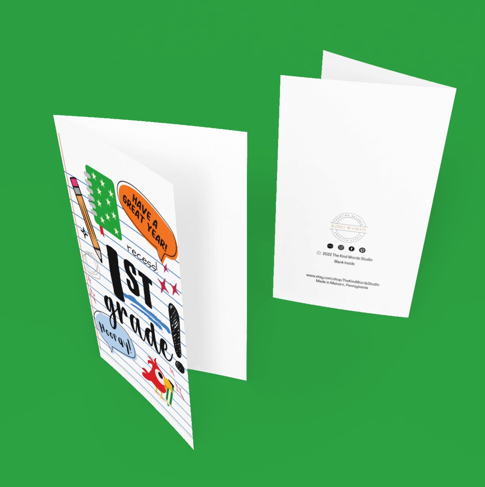 1st Grade Back-to-school Greeting Card | Celebrate the Start of the ...