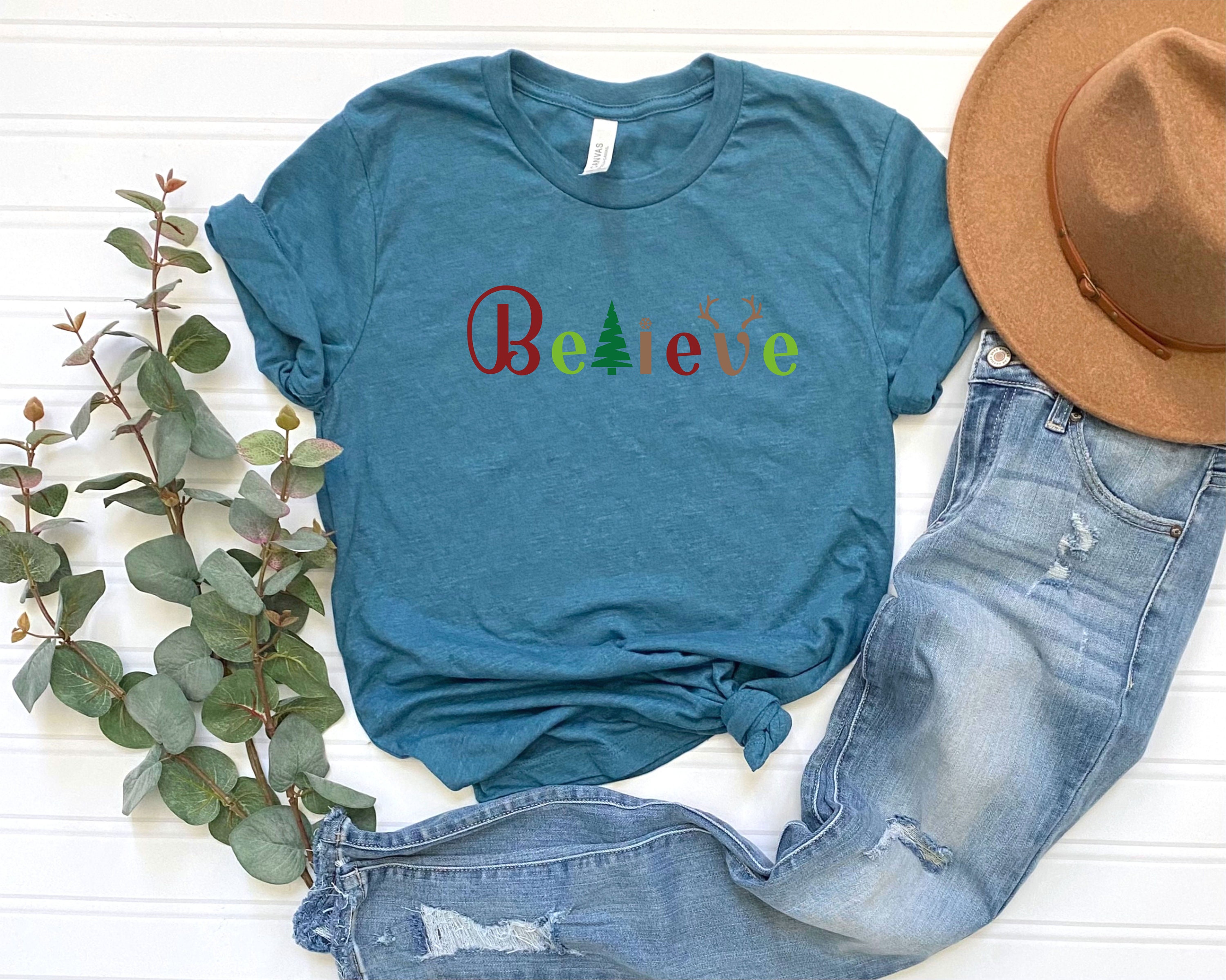 Discover Believe Christmas Shirt, Christmas Gift, Christmas Believe Shirt, Xmas Family Matching Shirt, Christmas T-Shirt, Christmas Party T-Shirt