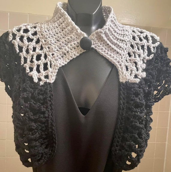 Black and Silver Shrug - Etsy