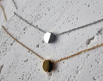 Gold Dainty Pendant Necklace For Women • Silver Stainless Steel Charm Necklace • Gifts For Her • Statement Minimalist Jewelry For Mom