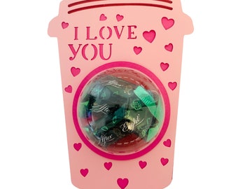 Valentine Coffee Cup Candy Dome SVG Cut Files, Candy Ornaments, Gift SVG Files, Candy Dome SVG