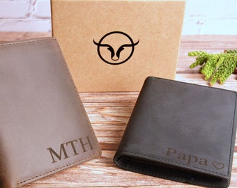 Personalized leather wallet, Men's wallet, Personalized wallet, Men's gift, Father's Day gift, Dad gift, Godfather