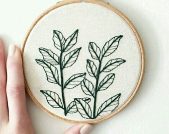 Plants Embroidery Kit For Beginner | Modern Embroidery Kit For Gift | Hand Plants Embroidery Full Kit For Her | DIY Craft Cross Stitch Kit