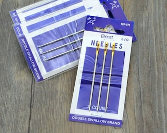 Embroidery Gold Eye Needles 3 pcs. set | Handmade Household Gold Long Tail Needles For Knitting Cross Stitch Embroidery Craft