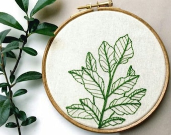 Plants Embroidery Kit For Beginner | Modern Embroidery Kit For Gift | Hand Plants Embroidery Full Kit For Her | DIY Craft Cross Stitch Kit