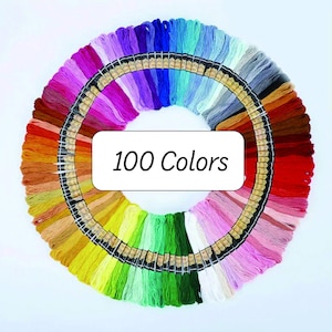 Assorted colour embroidery thread floss | 50, 100, 150 various rainbow colours, embroidery floss thread for embroidery sewing and crafts