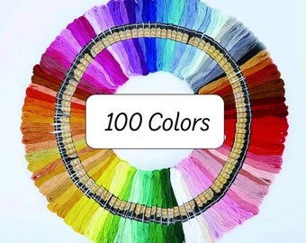 Assorted colour embroidery thread floss | 50, 100, 150 various rainbow colours, embroidery floss thread for embroidery sewing and crafts