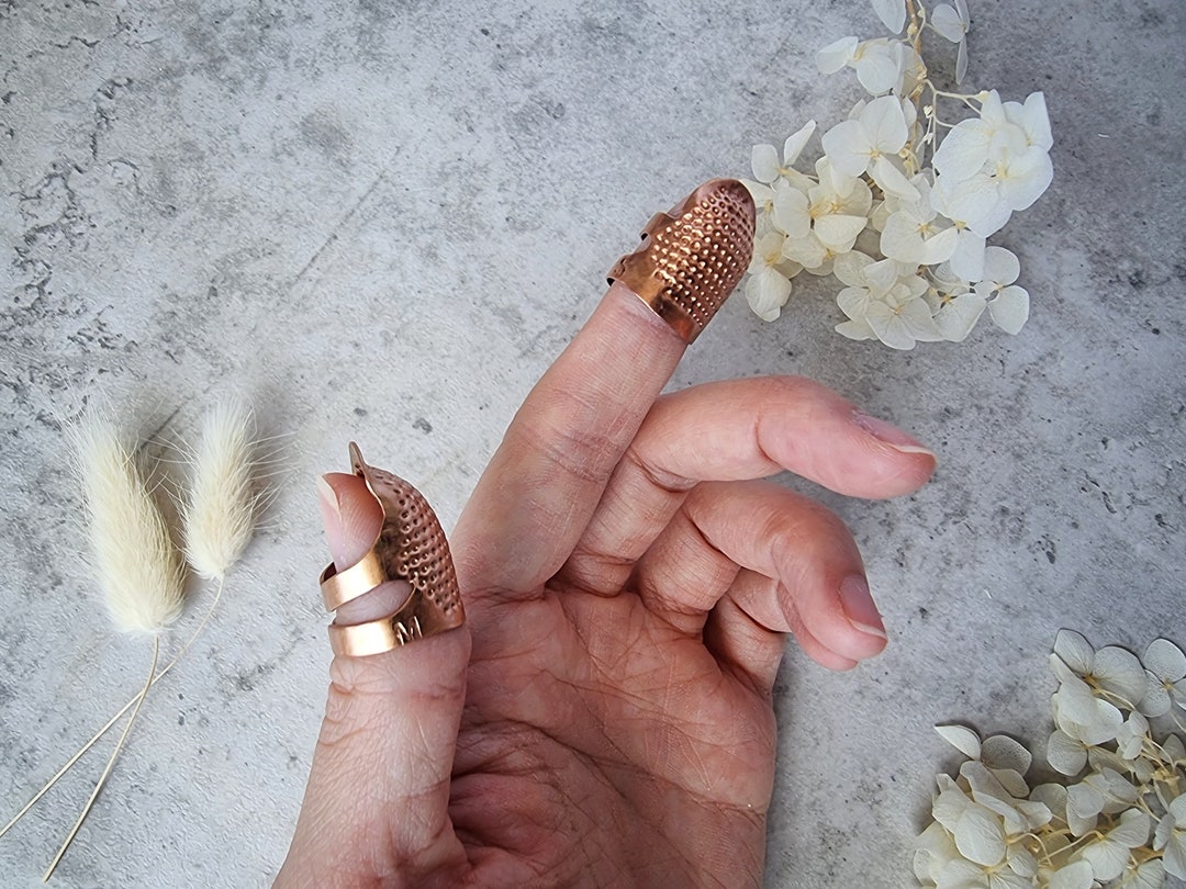 Sewing Thimble Finger Protector for Needlework Retro Handwork Metal