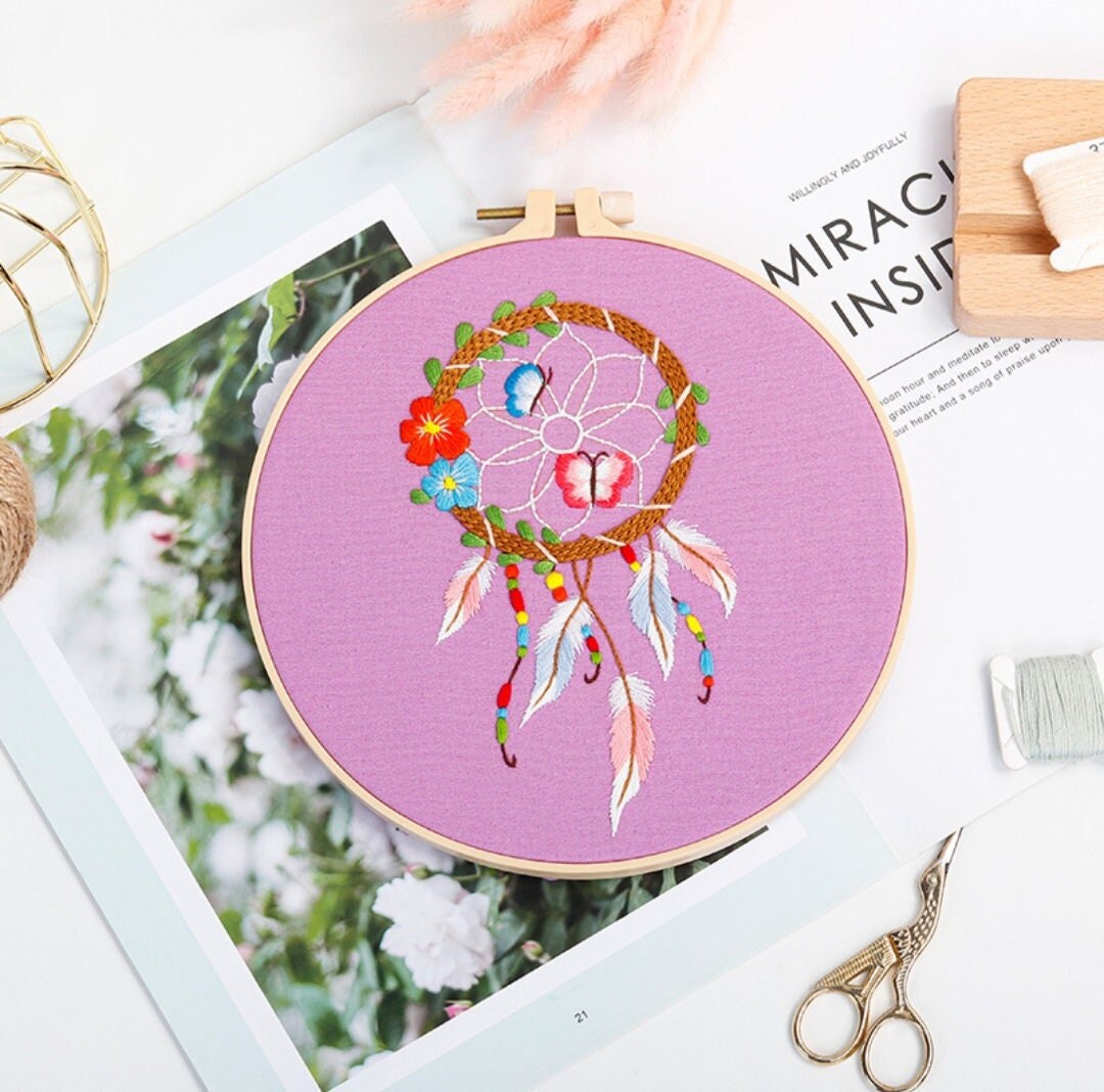 Dream Catcher Embroidery Kit for Beginner Modern Embroidery Etsy