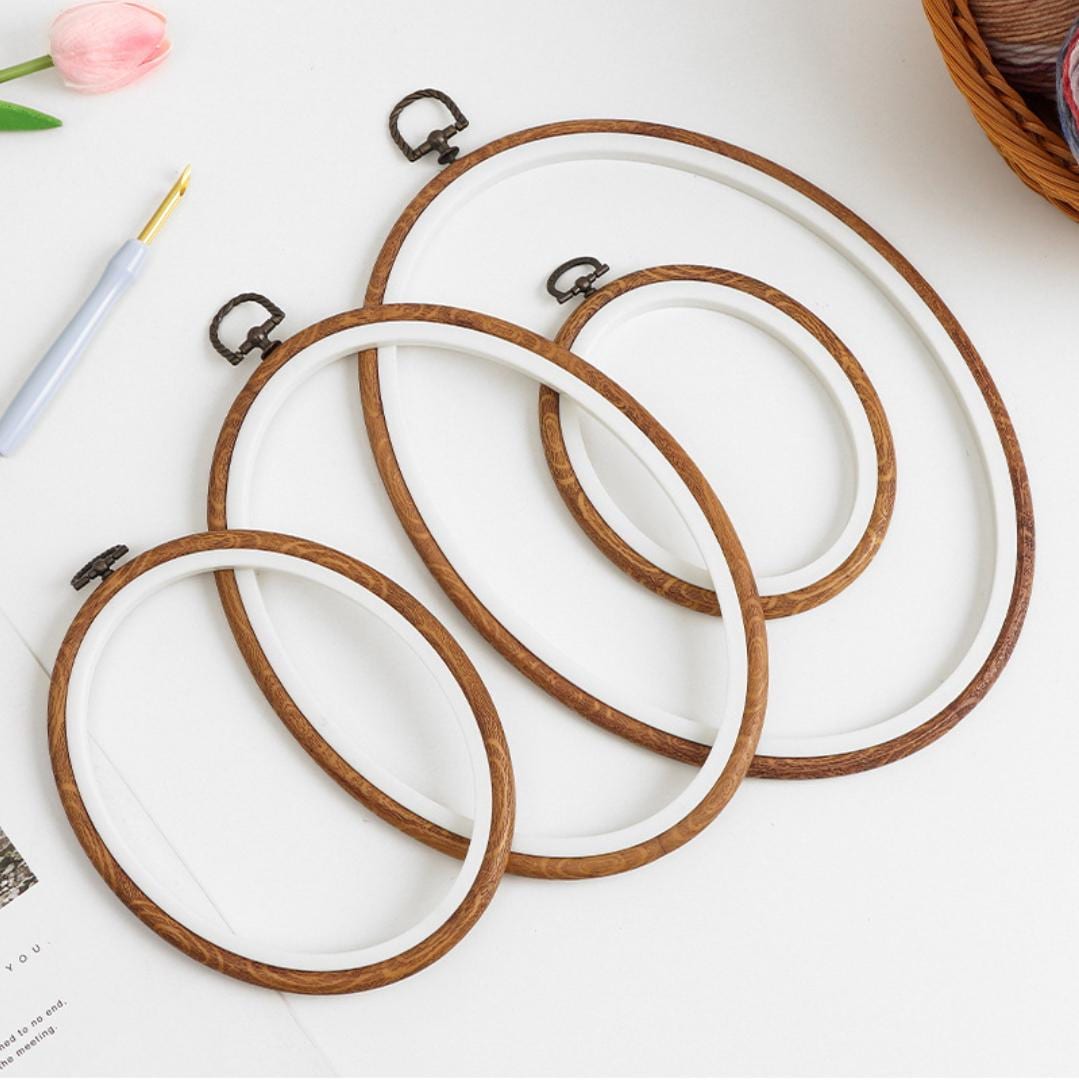Lot De Cercles à Broder En Bois Réglables - Tailles 8 à 26 Cm - Pour Broderie, Point De Croix, DIY