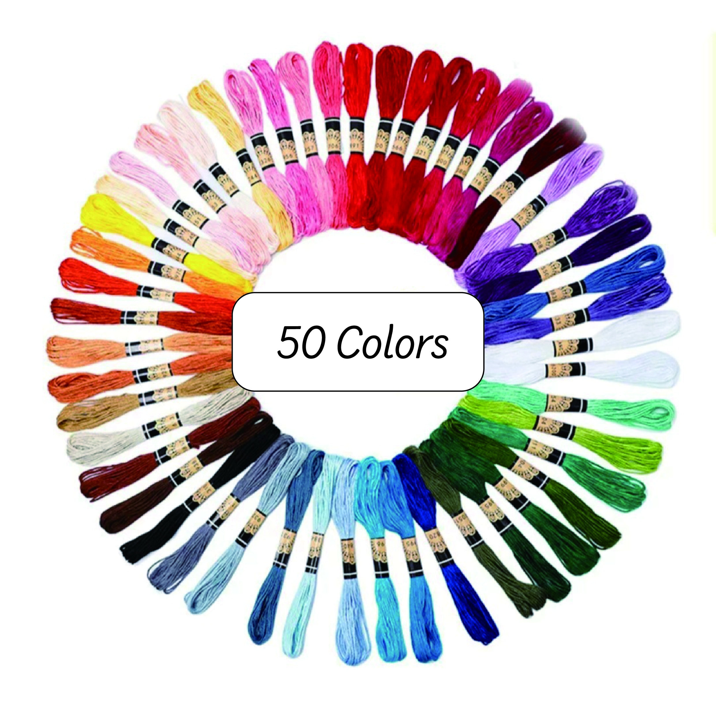 Assorted Colour Embroidery Thread Floss 50, 100, 150 Various Rainbow