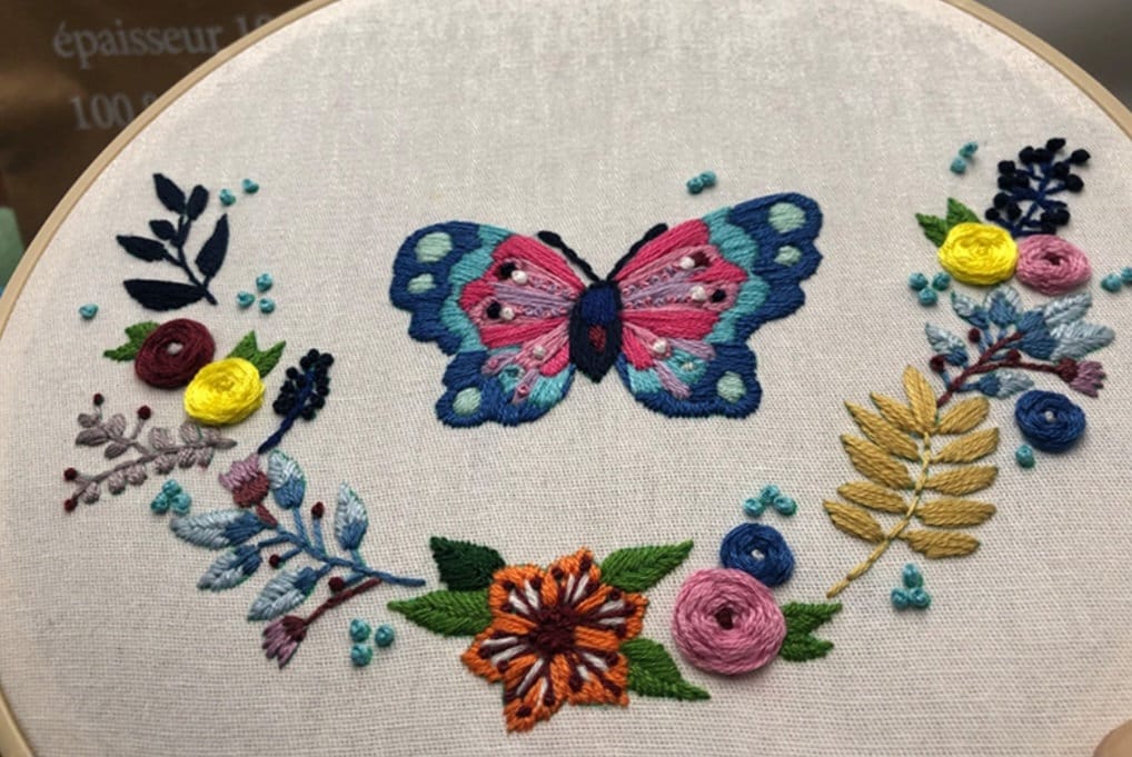 Butterfly Embroidery Kit for Beginner Modern Embroidery Kit for Gift