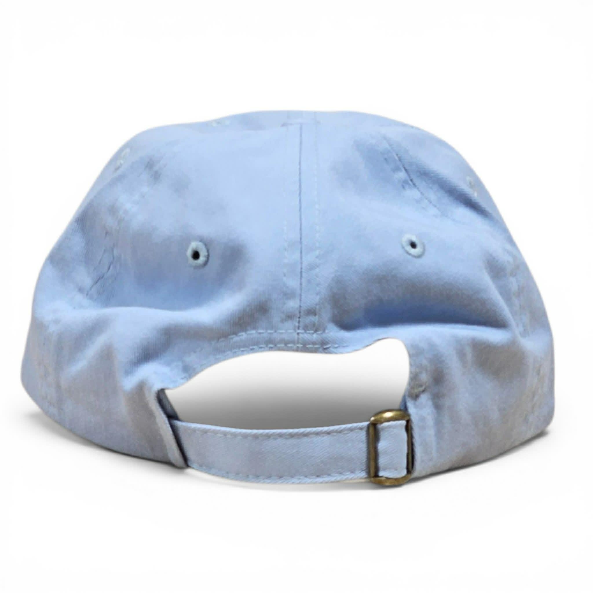 Sky Blue Dad Hat, White 3D Embroidered LA Style Design Baseball