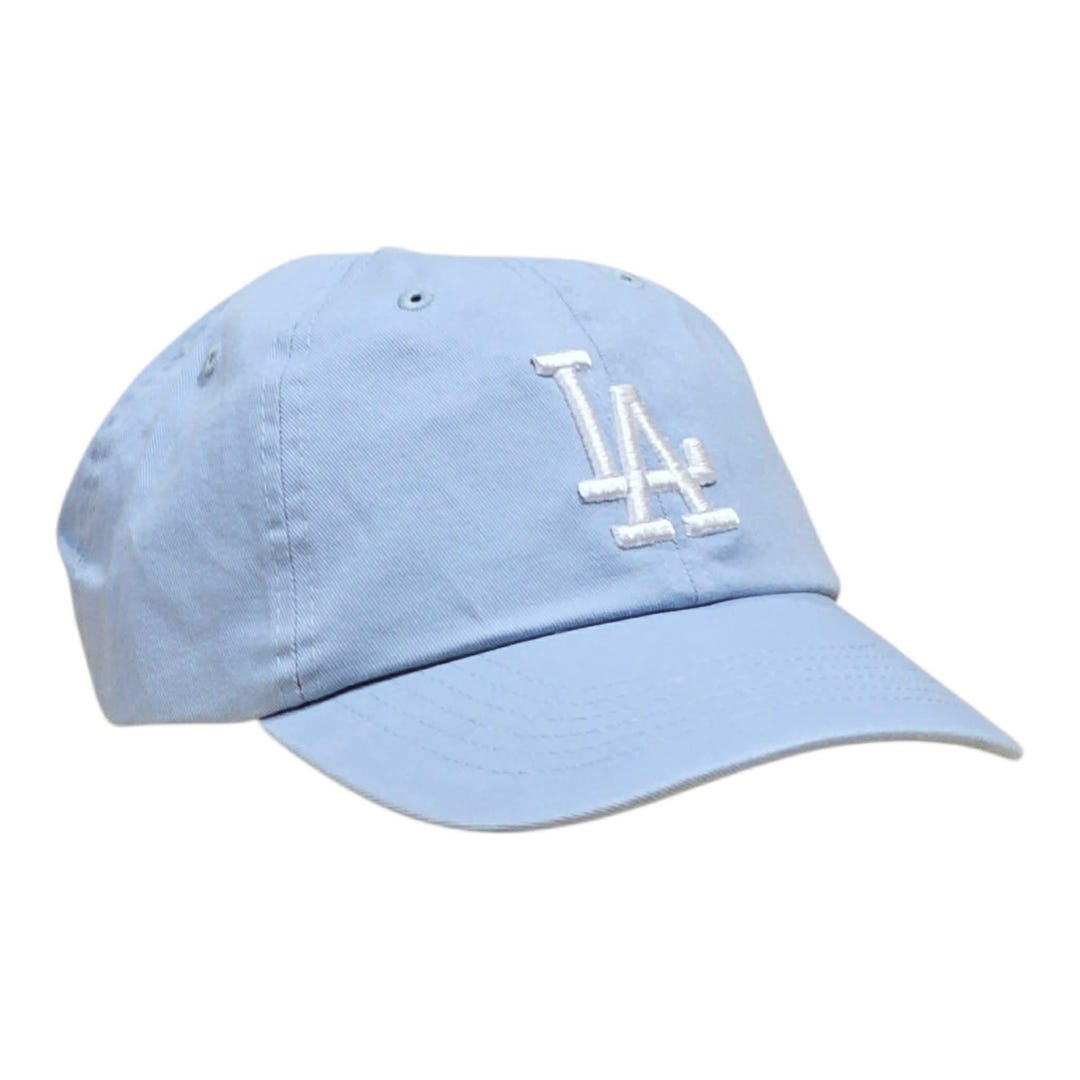 帽子 Sky blue white embroidered cap Sky Blue Dad Hat, White 3D Embroidered LA Style Design Baseball
