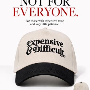 Casquette brodée bicolore chère et difficile, chapeau impertinent