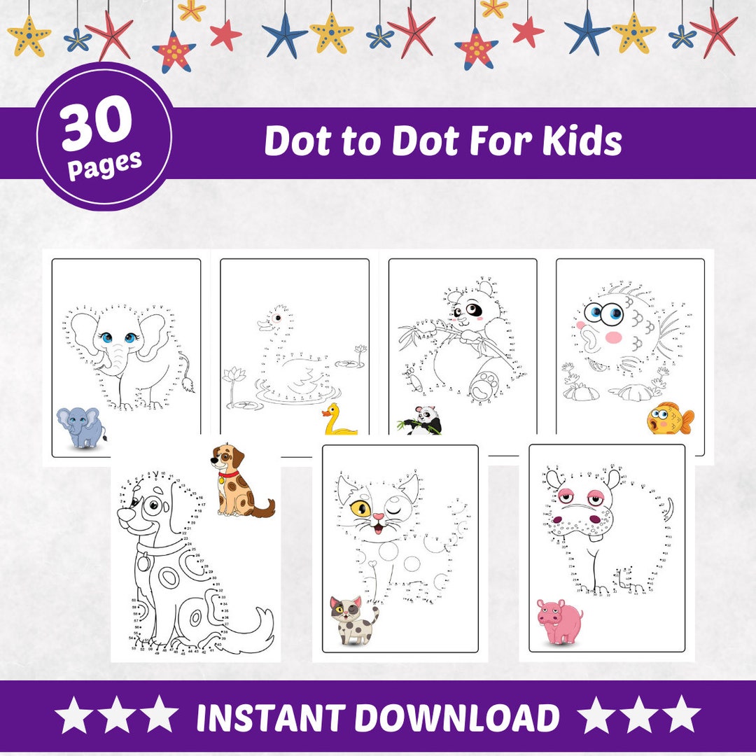 Dot to Dot Printable Workbook | Kids Activity Pages (digital Download ...
