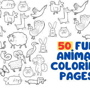 50+ Animals Coloring pages for Kids, 50+ animals printable coloring pages for kids, Kids coloring book, homeschool printable