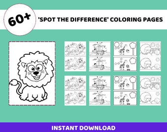 Spot the Difference Printable Activity Pages | Kid's Puzzle Games (Digital Download)
