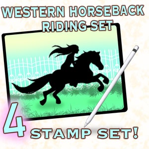 Western horse back riding stamp set!