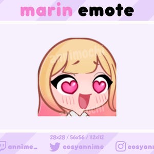 Marin Heart Eyes Emote | Cute Anime Girl | For Twitch and Discord | Kawaii | Cute