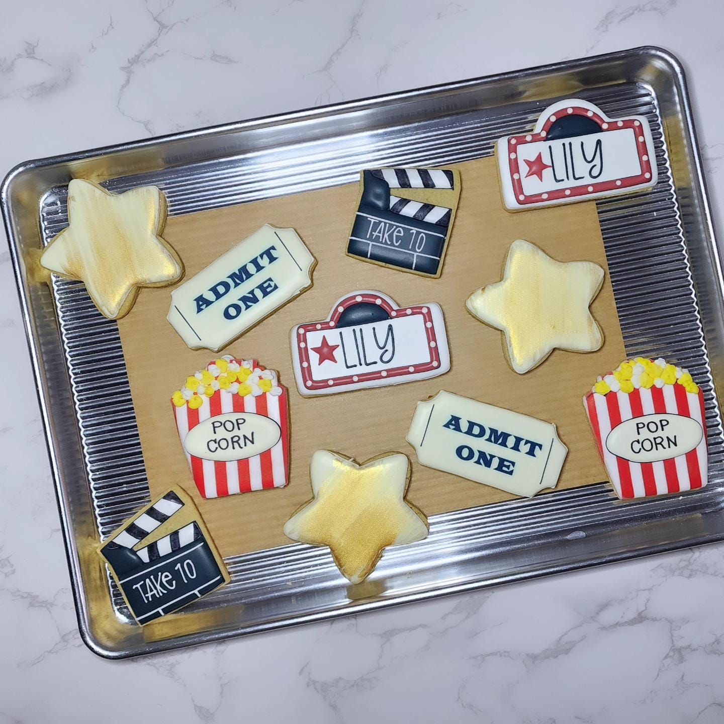 Movie Theatre Birthday Sugar Cookies - Custom Sugar Cookies