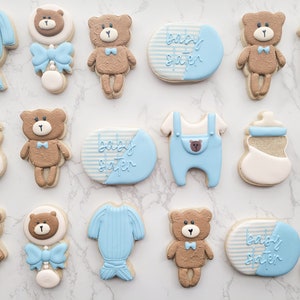 Bear Theme - Baby Shower Sugar Cookies - Custom Sugar Cookies -