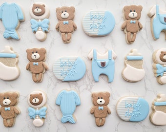 Bear Theme - Baby Shower Sugar Cookies - Custom Sugar Cookies -