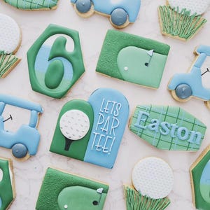 Hole in one Theme - Birthday Sugar Cookies - Custom Sugar Cookies