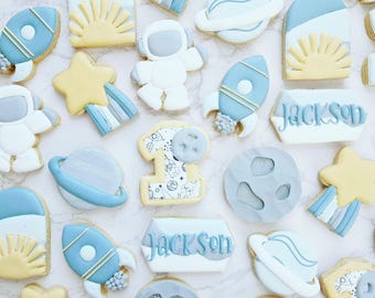 Space Theme - Birthday Sugar Cookies - Custom Sugar Cookies